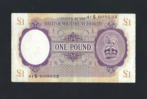 1 POUND OCCUPAZIONE INGLESE IN ITALIA BRITISH MILITARY AUTHORITY 1943 ENGLAND £ - Picture 1 of 2
