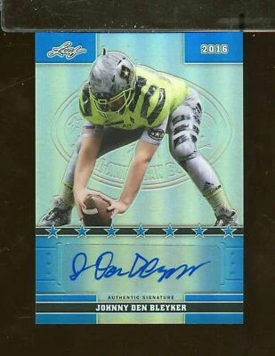 2016 Leaf Army All American Blue #56 JOHNNY DEN BLEYKER Auto 2/50 UCLA (JU20) - Image 1 of 2