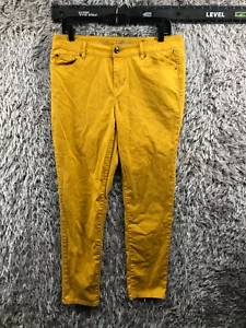 Apt. 9 Modern Fit Skinny Leg Pants Size 10 Womens Mid Rise Orange Yellow FLAW - Picture 1 of 13