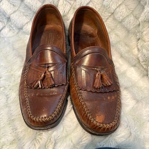 Johnson and Murphy Domani Leather Tassel Loafers Slip On Brown Size 10.5 M - Picture 1 of 8
