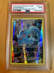 2016 POKEMON XY BLACK STAR PROMO XY113 MANAPHY MYTHICAL POKEMON COLLECTION PSA 9 - Picture 1 of 2
