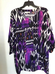 Jones New York Womens Multi Print Tunic Top Stretch Sz 2X - Picture 1 of 3