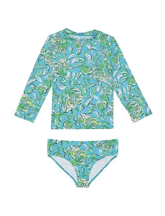 Lilly Pulitzer L18738 Niños Niñas Multi Bobby Rashguard Set UPF 5 Talla 12 Foto 1 de 3