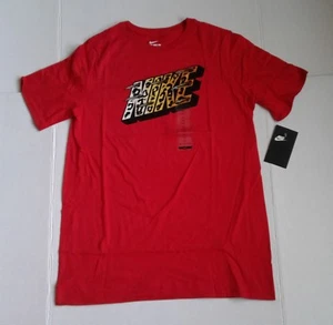 NWT NIKE BOYS' RED ANIMAL NIKE SPORTWEAR COTTON TEE SZ M & L AR0694-657 - Picture 1 of 9