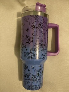 Bicchiere Lilo & Stitch 40 oz in acciaio inox isolato sottovuoto con coperchio e cannuccia - Foto 1 di 6