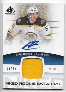 13/14 SP GAME USED INKED ROOKIE SWEATERS AUTOGRAPH PATCH Ryan Spooner #9/25 - Picture 1 of 1