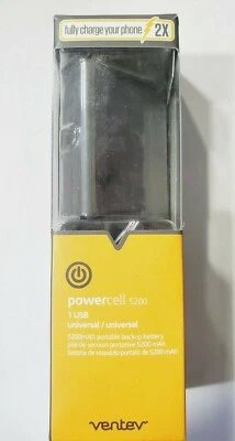 Ventev PowerCell 5200 mAh Power Bank USB Port Charger for SmartPhones - Image 1 of 4