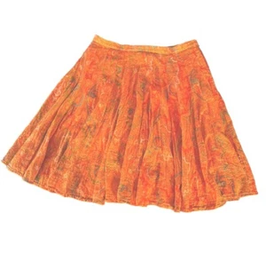 Falda Tommy Bahama Talla 8 Naranja Floral Cachemira Plisada Algodón Transparente Fluida Caprichosa - Imagen 1 de 8