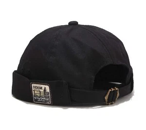 Retro Brimless Docker Hat Skullcap Rolled Cuff Beanie Cap for Men and Women - Picture 1 of 3