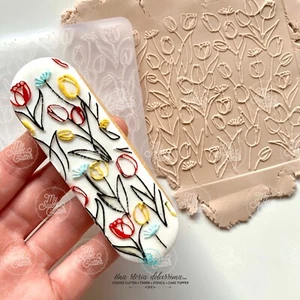 Festa Mamma Tulipani SOLO Texture Formine Biscotti Cookie Cutter Cm Leggi ⬇️ - Picture 1 of 1