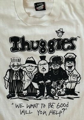 Camiseta Vintage Thuggies Puntada Única Talla Pantalla Grande Estrellas Mejor Etiqueta Hecha en EE. UU. Foto 1 de 4