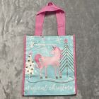 NEUF sac à provisions Marshalls fourre-tout réutilisable petit sac cadeau licorne rose Noël