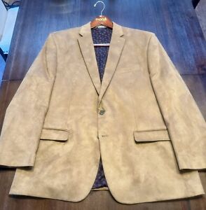 Ralph Lauren Chaps Jacket Blazer Mens 46L Brown Micro Suede Single Vented