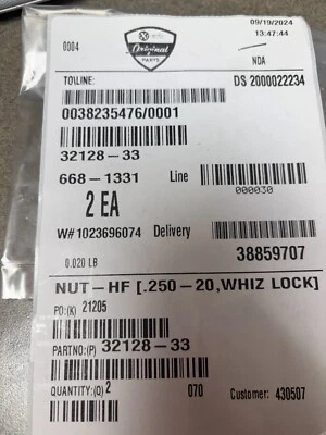 JUEGO DE 2 TUERCAS HF ORIGINALES OEM EXMARK PARTE # 32128-33 Foto 1 de 2