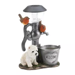 LED Solar Light Little Animal Sculpture Resin Craft Statue Lamp Garden Ornament - Picture 1 of 7