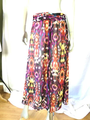Falda ELLEN TRACY TALLA 6 NUEVA SIN ETIQUETAS Poliéster Forrada Colores Vivos Caja Plisada Cintura Foto 1 de 4