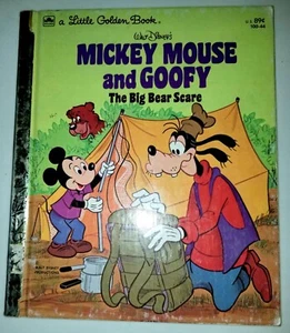 Mickey Mouse And Goofy. The Big Bear Scare. Little Golden Book By Disney - Picture 1 of 7