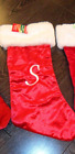 New 20” Letter  S Monogram Velvet Christmas Stocking