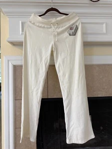 NEU Evil Damen Velours Jogginghose weiß mit Strass Kuchen Made in USA - Bild 1 von 6