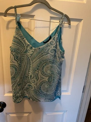 Camiseta sin mangas revisable verde azulado cachemir mercado negro de la Casa Blanca talla grande Foto 1 de 4