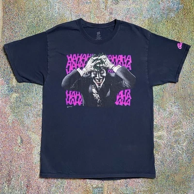 Camiseta De Colección Joker Batman Graphitti Villain DC Comics Grande Desteñida Negra Camiseta Foto 1 de 4