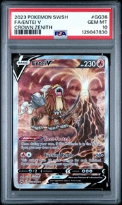 PSA 10 Entei V GG36/GG70 Corona Zenith Arte Alternativa Carta Pokemon FA 2023 - Foto 1 di 2