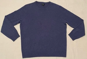 Maglione J.CREW 100% Cashmere Blu Girocollo Qualità Classica Manica Lunga Tg L - Foto 1 di 16