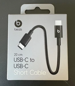 Genuine Beats USB C to C 20cm Black Braided Cable. New, Sealed. RRP £18.99. - Photo 1/4