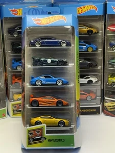 HOT WHEELS 5 Pack HW EXOTICS Cadillac Jaguar Porsche 911 McLaren F1 Aston Martin - Picture 1 of 10