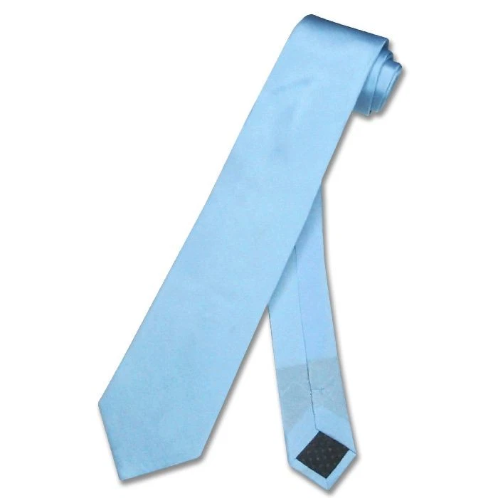 Corbata de cuello estrecha 100 % seda para hombre ajustada color AZUL BEBÉ para hombre 2,5" Foto 1 de 1
