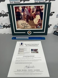 JACK NICKLAUS SIGNED AUTOGRAPHED 8X10 GOLF PHOTO MATTED 11X14-BECKETT BAS LOA - Picture 1 of 11