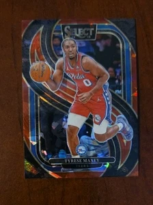 2024-25 Panini Select Premier Level Tyrese Maxey #156 Red Cracked Ice Prizm - Imagen 1 de 1