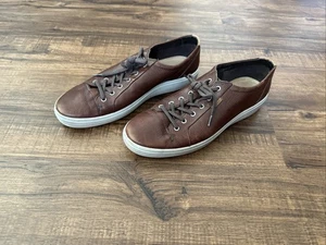Ecco Mens Sneakers Soft 7 Dark Brown Leather Extra Wide Shoes Size EU 48 US 14 - Picture 1 of 12