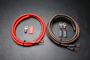 GRANDE TERMINALE 3 UPGRADE 4 GAUGE WIRE FLEX ROSSO NERO 3/8 RAME CON TERMORETRAIBILE - Foto 1 di 3