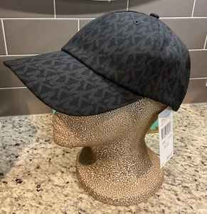 MICHAEL KORS Baseball MK Logo Baseball Cap BLACK Signature MK Logo MSRP $68 NWT - Picture 1 of 6