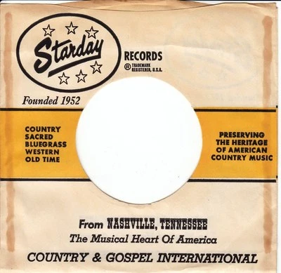 Company Sleeve 45 Starday - White w/ Yellow Banner & Black Text (1961-1967) Nash - Image 1 of 2