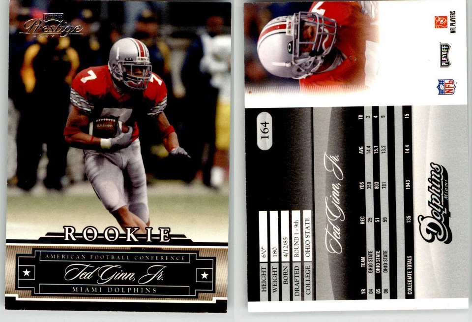 Ted Ginn Jr. 2007 Prestige #164 Ohio St Dolphins RC Rookie EX - Image 1 of 1