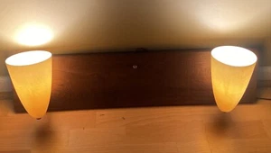 Mid Century  Adjustable Fibra Cone Wall Aplique Lamp with walnut base, working!! - Picture 1 of 24