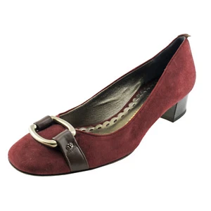 Mint Dark Red JUICY COUTURE Suede Flats Low Heel Pumps Shoes 9 M ITALY - Picture 1 of 7