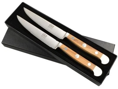 Güde Alpha Olive Messerset zwei Steakmesser mit/ohne Welle im Geschenkkarton - Bild 1 von 4