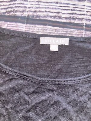 LILLA P Hermoso Top Negro Pima Algodón y Modal Manga Larga Talla Mediana ~ Usado en Excelente Condición Foto 1 de 4