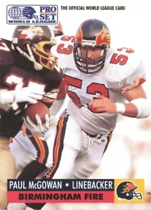 PRO-SET WLAF Paul McGowan INSERT VIKINGS Florida State FSU SEMINOLES - Picture 1 of 1
