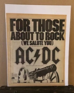 1981 AC/DC We Salute You Album Promo Print Ad Excellent Color (MH211) - Bild 1 von 2