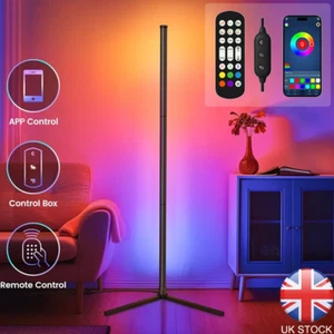 LED Corner Floor Lamp Minimalist Mood Light 155cm Tall RGB Colour Changing UK - Picture 1 of 23