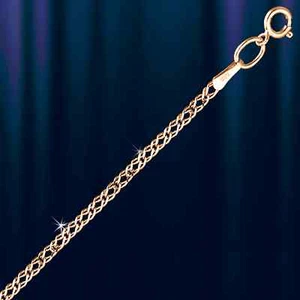 Catena Rosa Russa Oro 585 Doppia Collana Rombo Larga 2,0 mm. - Foto 1 di 1