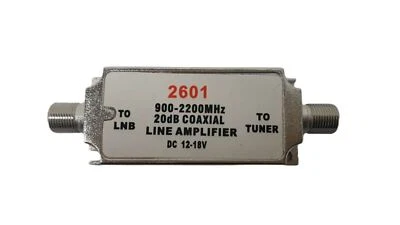 Inline Satellite Amplifier Coaxial Line Signal Booster LNB 20dB 900-2200MHz - Image 1 of 3