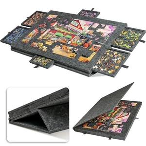 1000 PCS Felt Tilting Puzzle Board With 2-in-1 Designed Stand 6 Drawers Storage - Picture 1 of 8