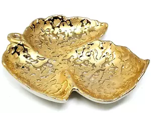 Baratija de cerámica de oro llorón de 22 K de colección hoja de mediados de siglo pintada a mano - Imagen 1 de 9