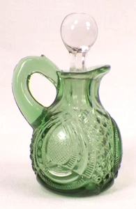 McKee Jubilee Toy Cruet Only for Condiment Set Green Glass EAPG 1897 Childs #4 - Bild 1 von 6