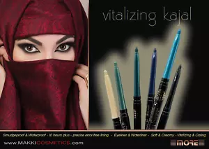 VITALIZING KAJAL EYELINER & WATERLINER INNER EYE LID LINER KOHL 6 COLOURS SHADES - Picture 1 of 18